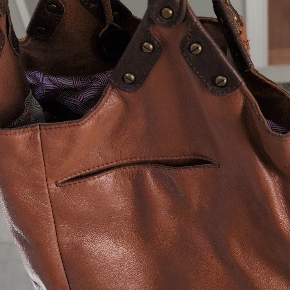The Sak Brown Studded Leather Shoulder Bag - Picture 7 of 13